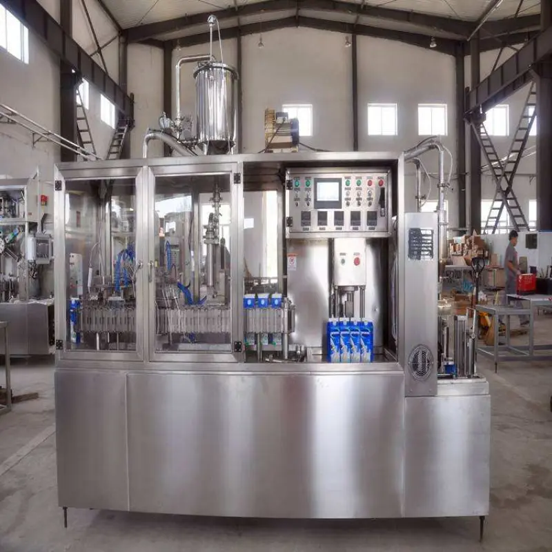 Semi-Automatic Gable Top Carton box Juice Milk Filling Packing packaging Machine Box Automatic Filling Production Line