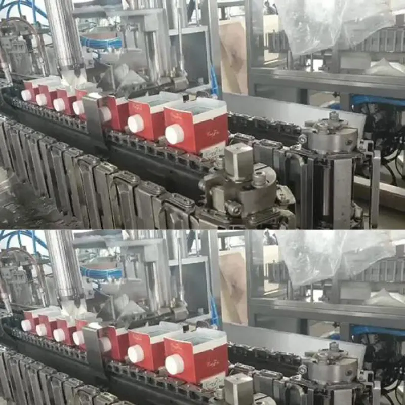 Semi-Automatic Gable Top Carton box Juice Milk Filling Packing packaging Machine Box Automatic Filling Production Line