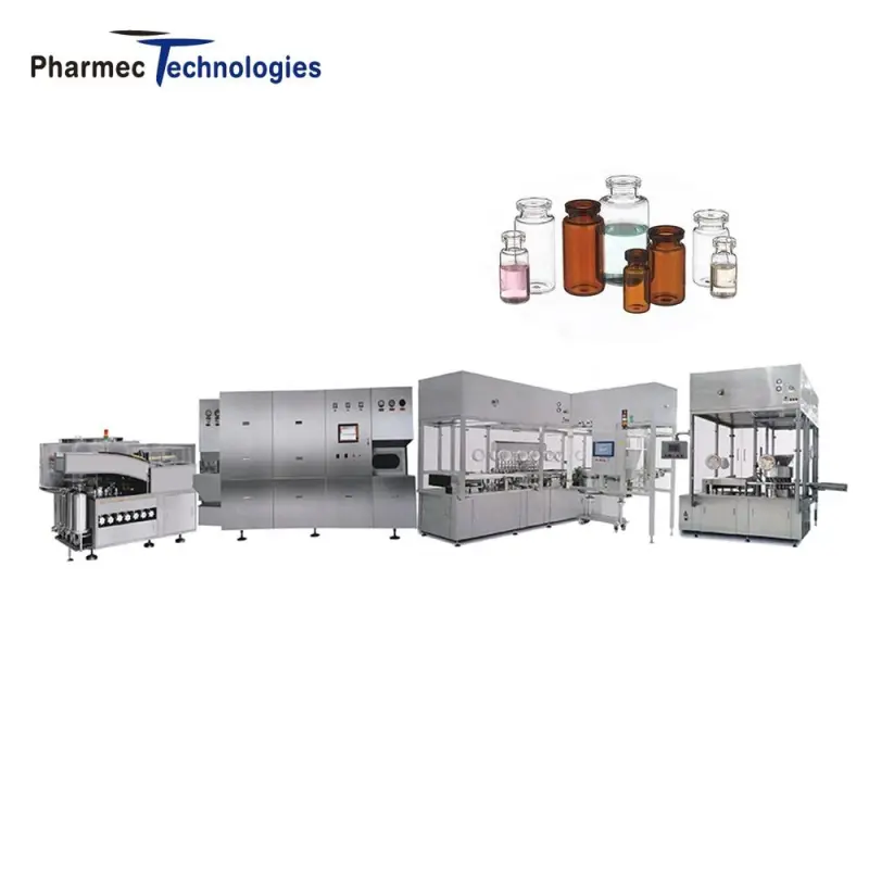 Pharmaceutical Industry Production Line Injection Liquid Vial Filling Capping Machinery Equipment