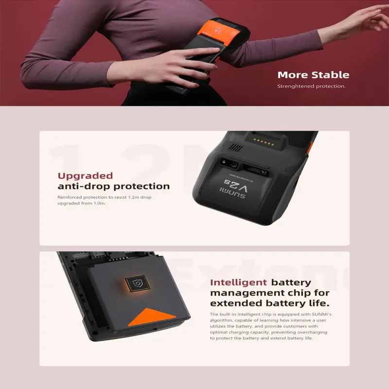 Modern SUNMI V2S Handheld Pos System Wifi NFC GMS Scanner Google Playstore Android 11 Billing Machine Touch Screen