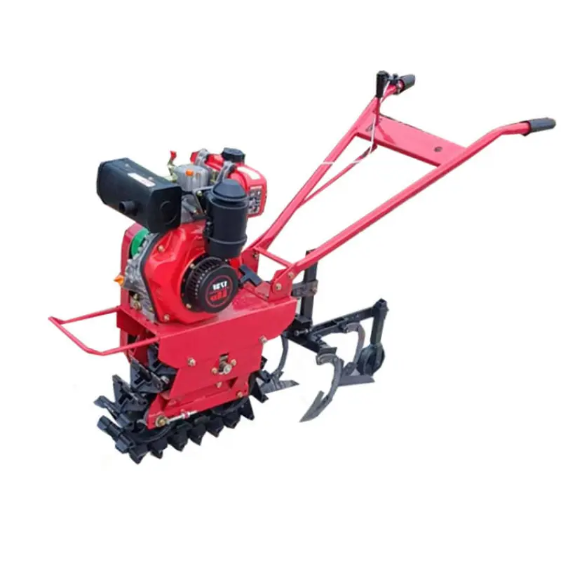 Small Plough Machine Agricultural Mini Chain Track Micro-tiller