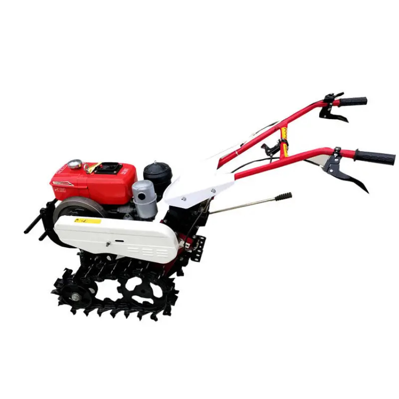 Small Plough Machine Agricultural Mini Chain Track Micro-tiller