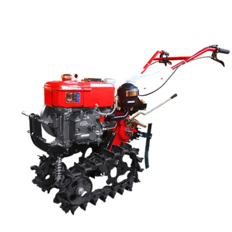 Small Plough Machine Agricultural Mini Chain Track Micro-tiller