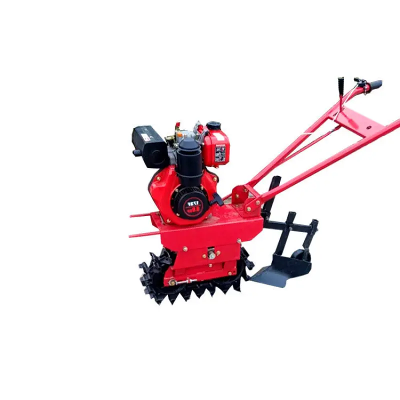 Small Plough Machine Agricultural Mini Chain Track Micro-tiller