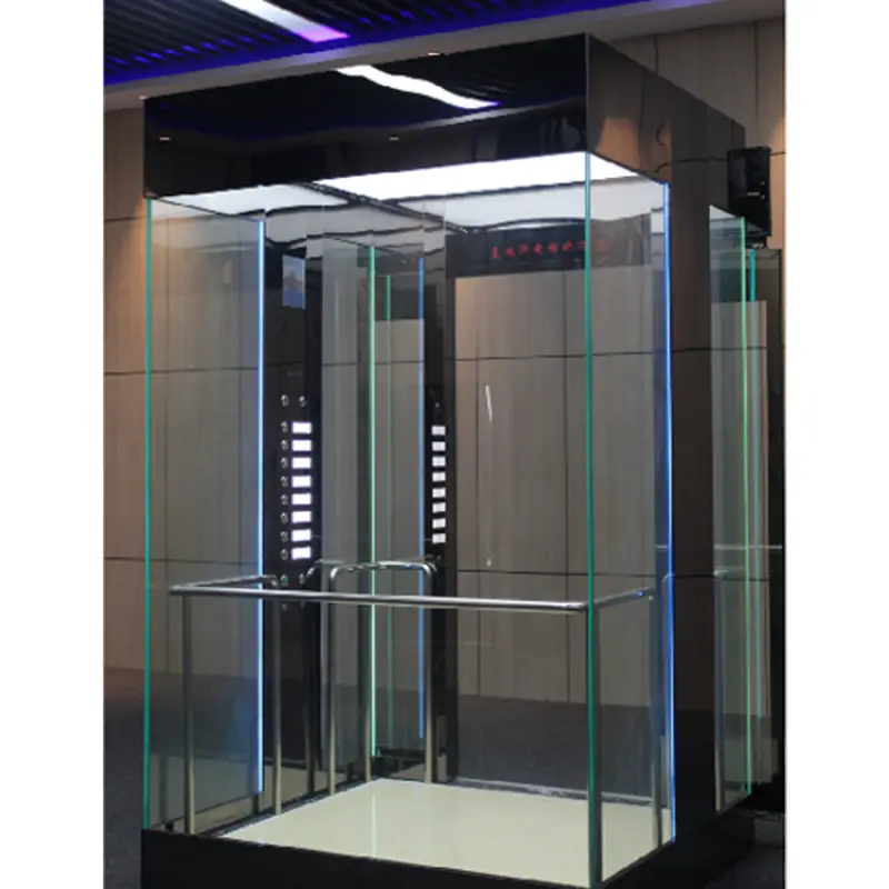 Safety Lift Residential Home Elevator  Panoramic Glass Large Capacity Titanium Stainless Steel Passenger Elevator