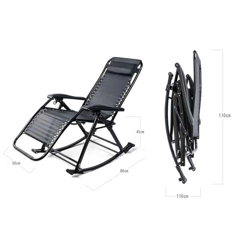 Outdoor Beach Garden Camping Zero Gravity Foldable Portable Chaise Sun Recliner Lounge Chair Nordic Folding Rocking Chair