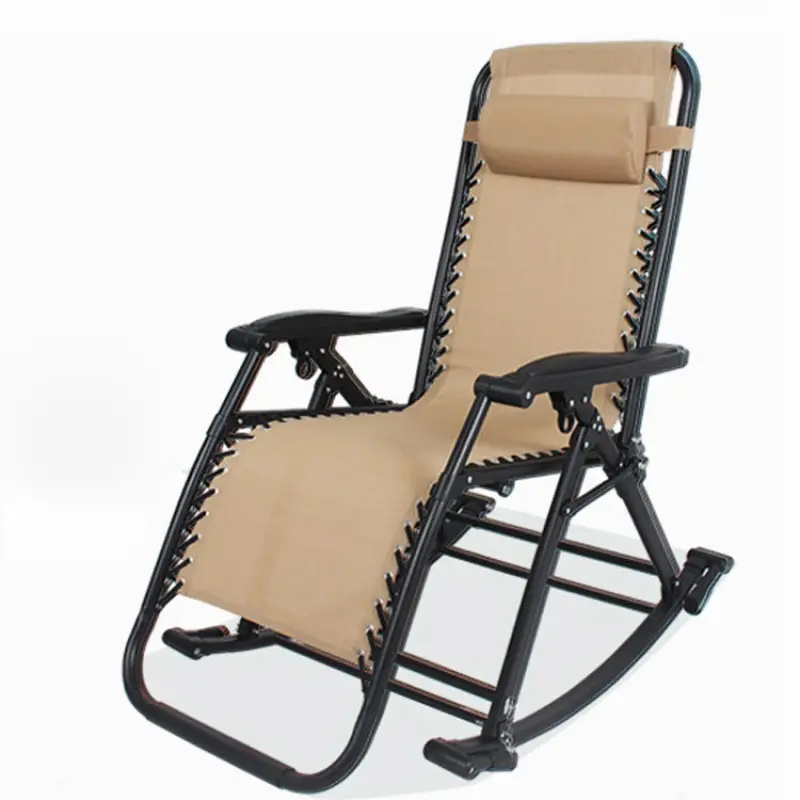 Outdoor Beach Garden Camping Zero Gravity Foldable Portable Chaise Sun Recliner Lounge Chair Nordic Folding Rocking Chair