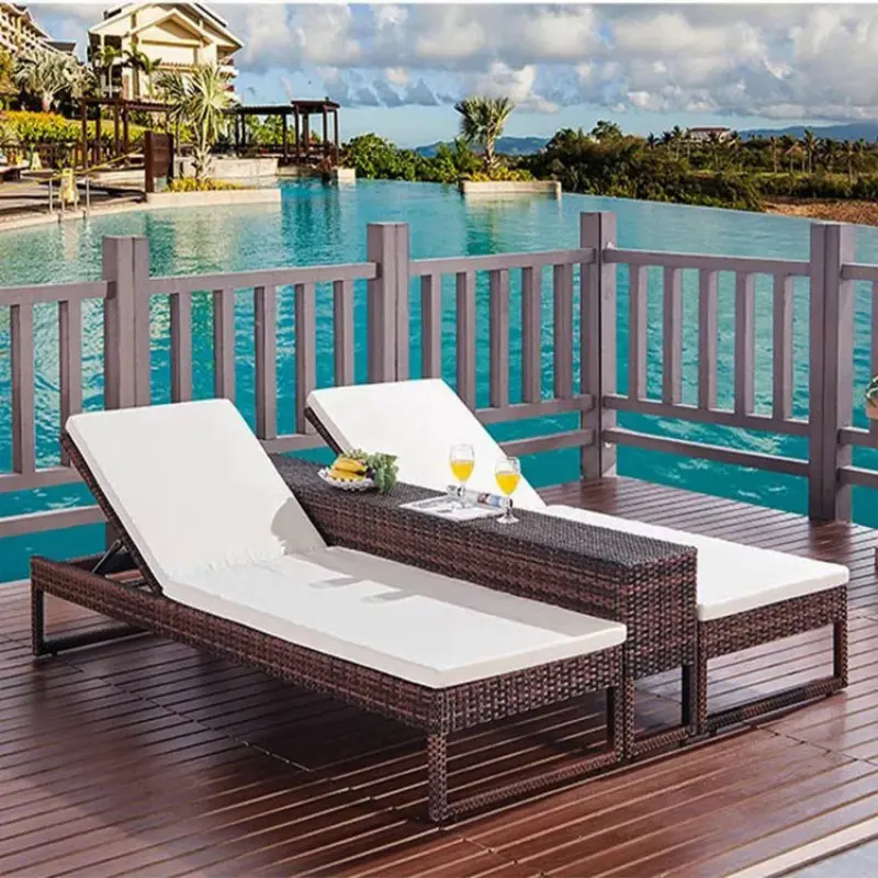 Outdoor Furniture Patio Garden Hotel Swimming Pool Side Recliner Chaise Rattan Wicker Sun Lounge Beach Chair