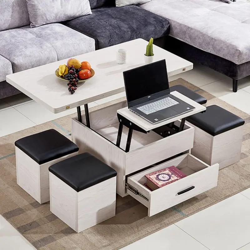 Hot sale Vintage Coffee Table Multifunctional Lift Top Coffee Table With Storage and chairs