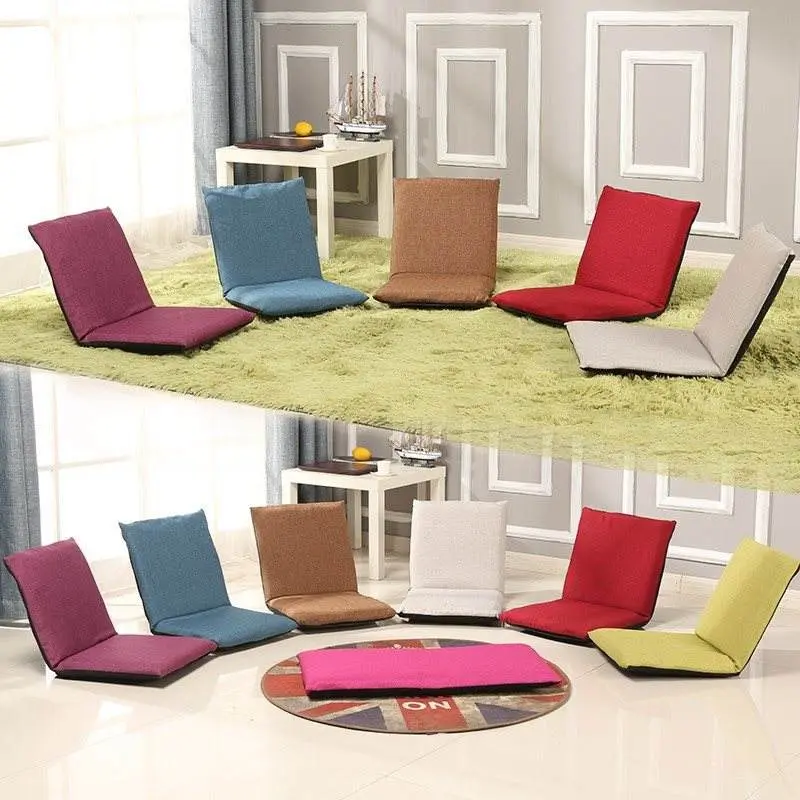 Portable Outdoor Indoor Floor Sofa Chair Colorful Fabric Foldable Chair Dining Table And Chair For Reading And Praying