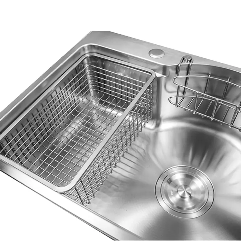 Stainless Steel Drain Board Square Kitchen Basin Sink