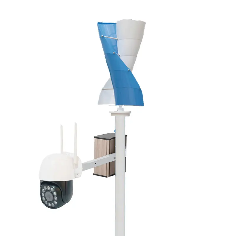 Wind Turbine  HD Camera WiFi With Battery Controller Solar Monitor Security System