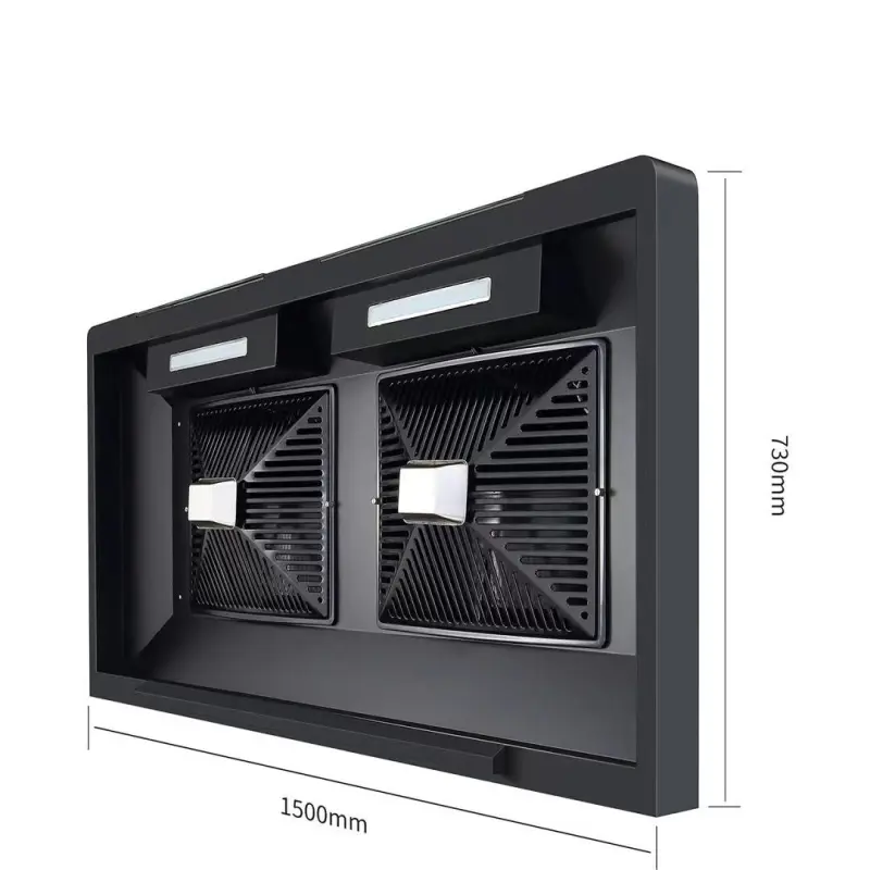 Black crystal glass panelCommercial range hood double motor large suction strong smoking machine