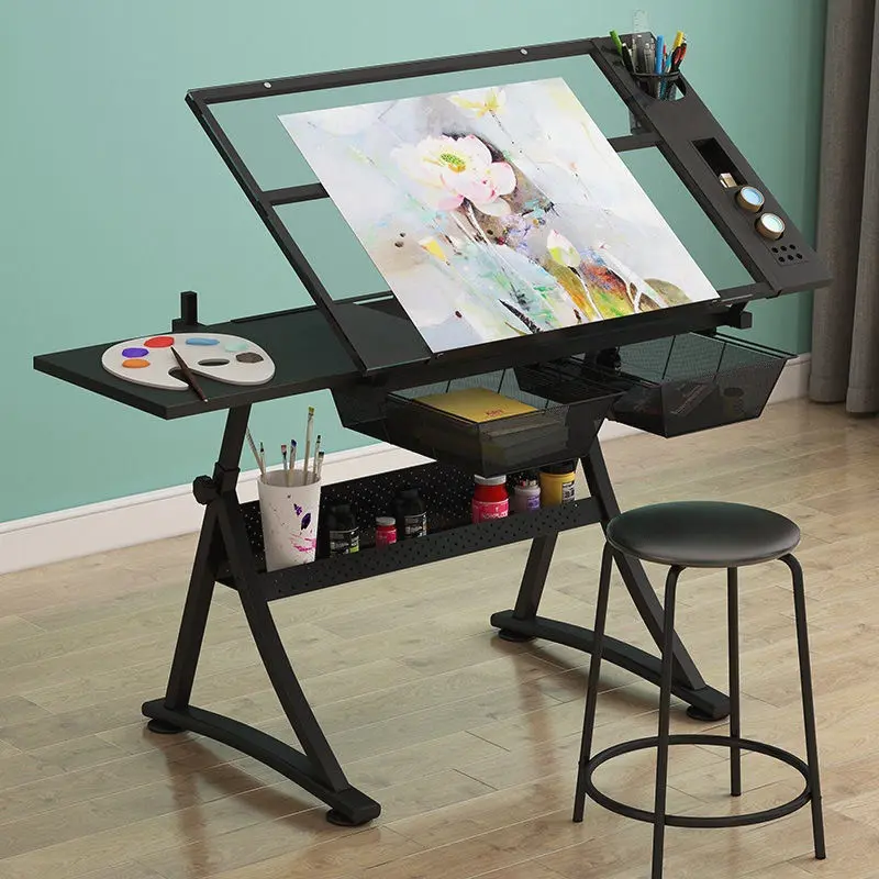 Hot Sale Multifunctional Art Craft Artists Station Unique Adjustable Drawing Desk A1 Drafting Table Drawing Furniture For School