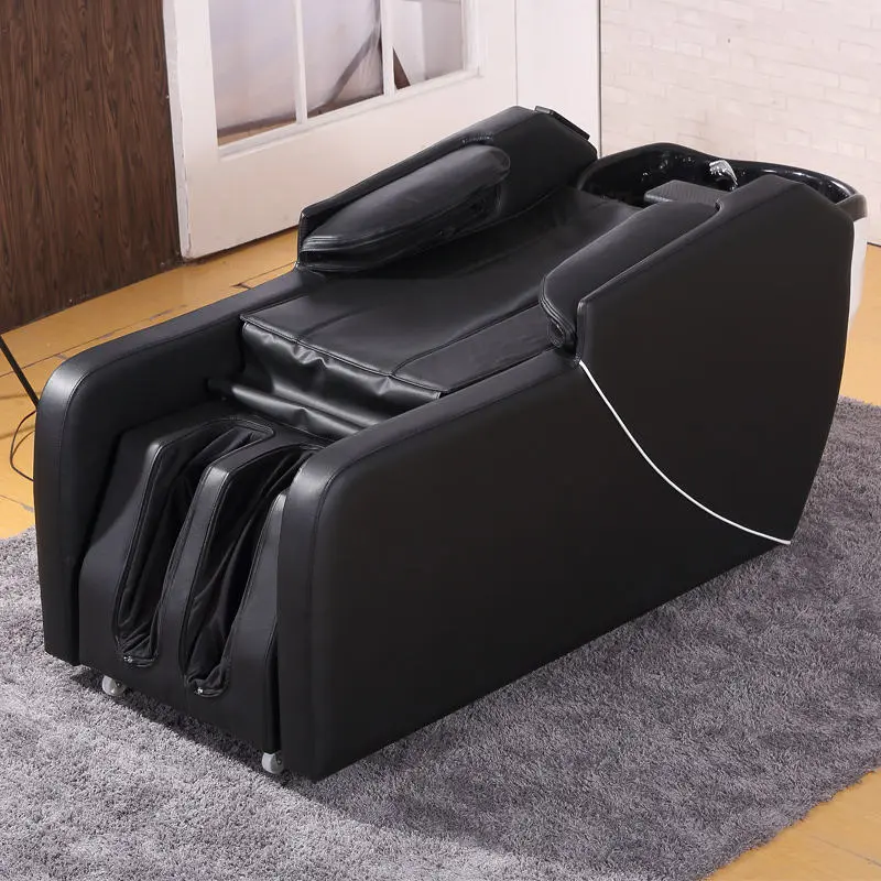 Modern Luxury Salon Wash Unit Station Electric Massage Shampoo Station Chair Hair Bowl With Chair