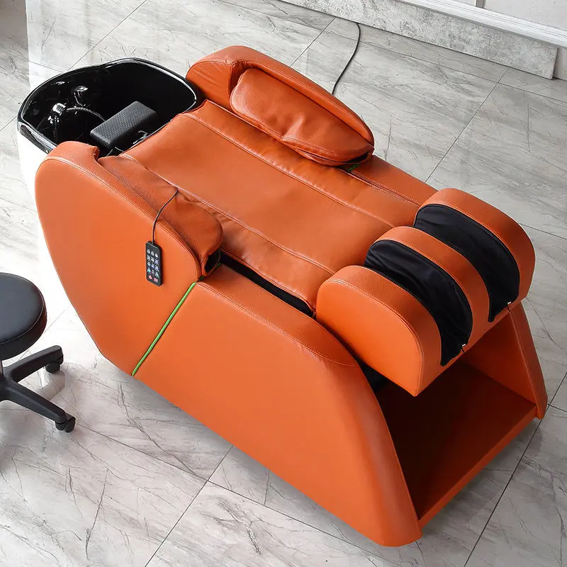 Modern Luxury Salon Wash Unit Station Electric Massage Shampoo Station Chair Hair Bowl With Chair