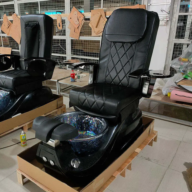 European beauty salon equipment black foot spa manicure chair electric massage luxury pedicure chair