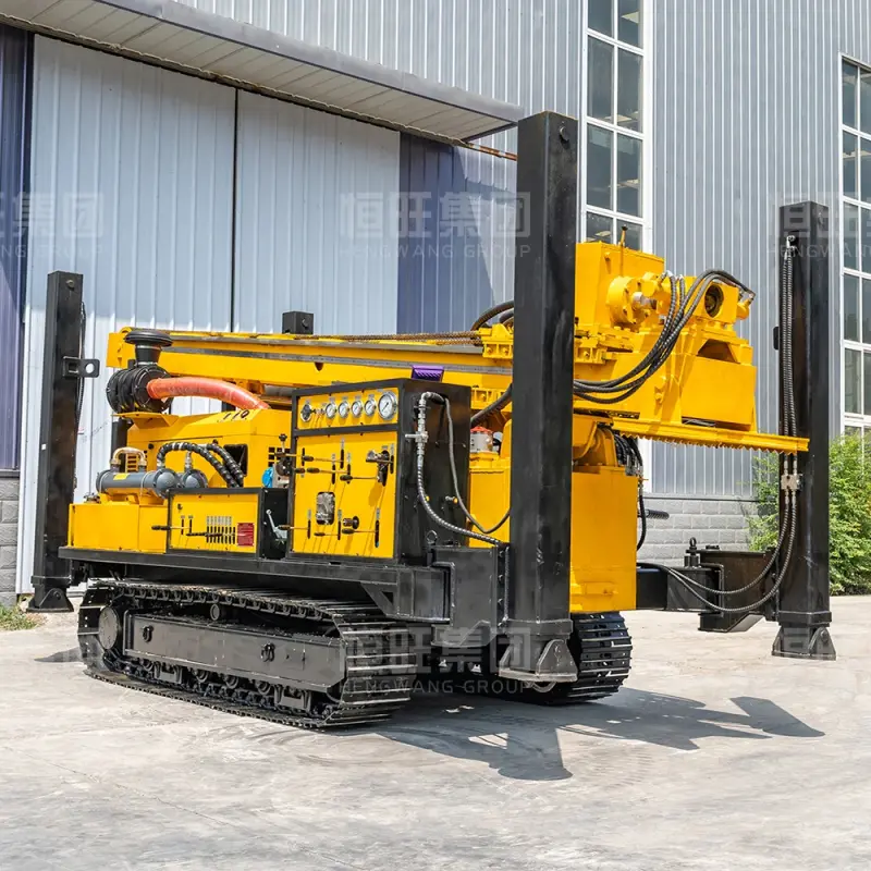 Full hydraulic 1000m deep rock cable remote control core drilling rig