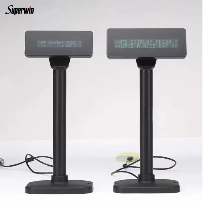VFD 2 lines customer display USB RS232 double like 20*2 multiple languages customer display for pos machine