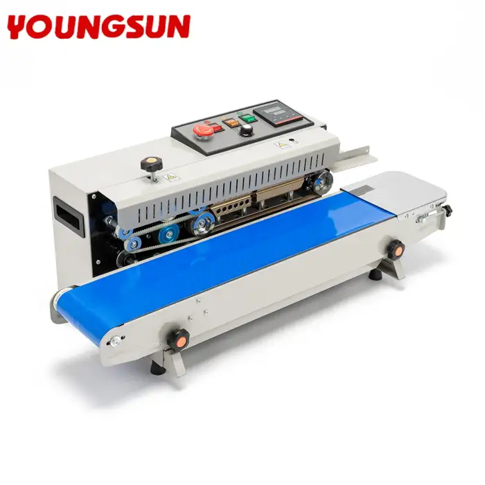 FR-900 Excellent Continuous Polybag Film Pp Plastic Bag Heat  Stamp Printing Band Sealer Food Heat Sealing Machine