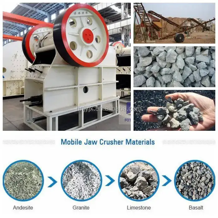 portable rock concrete shredder jaw crusher mobile stone crusher line price