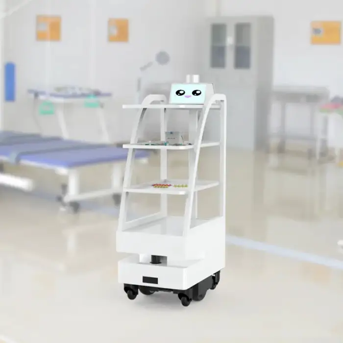 Autonomous Food Robot Hotel Needs Robotic Service Waiter Use For Food And Dish Delivery Intelligent Remote Control