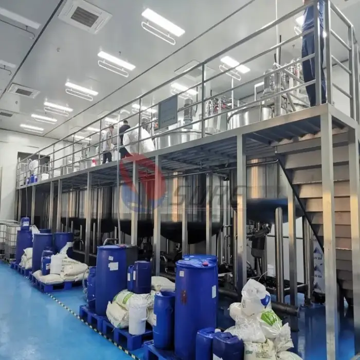 Lotion Emulsification Mixing Tank Mayonnaise Production Line vacuum mixing tank emulsifying machine