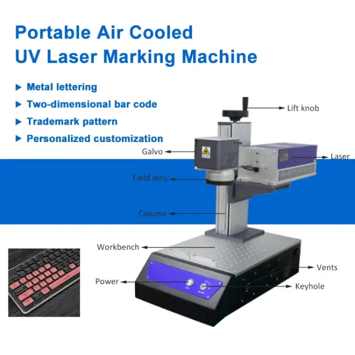 3W 5W 10W Portable UV Laser Marking Wood Pen Non Metal UV Laser Engraving Printing Marking Machine