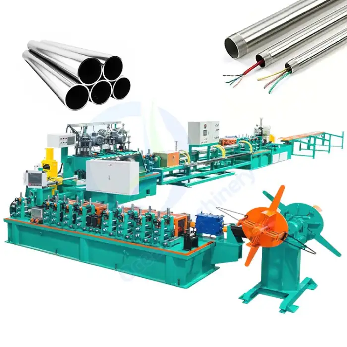 Tubos SS ERW Steel Pipe Mill Machine Square Aluminum Tube Roll Form Machine