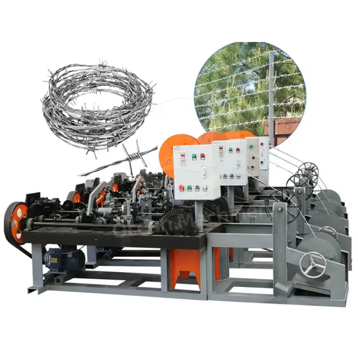 Automatic South African Mesh Knitting 4 Thorns Fence Razor Blade Iron Barbed Wire Make Machine