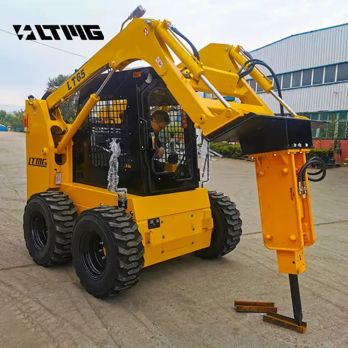 Solid Wheels Earth Moving Machine 950kg Diesel Skid Steer Loader with Drum ice machine Attachment Optional