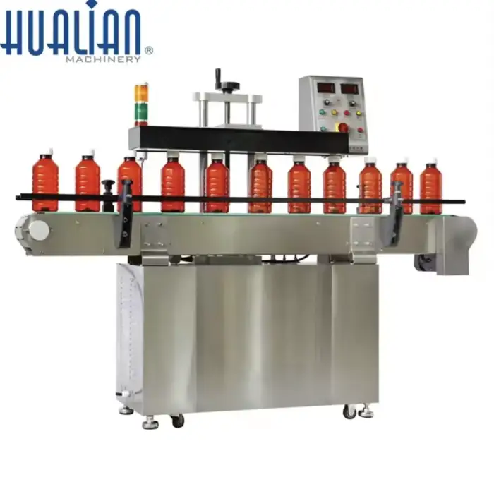 HL-3000B HUALIAN Manufacturer Automatic Continuous Jar Can cap Aluminum Foil Induction Heat Sealing Machine For Plastic Bottle