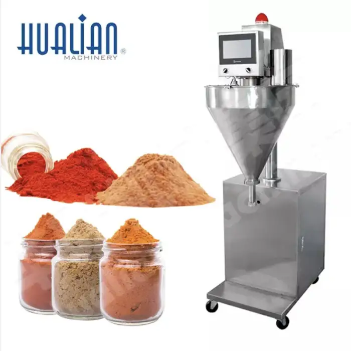 FLG-500A HUALIAN Automatic Industrial Dry Coffee Chilli Spice Detergent Powder Screw Filling Packing Machine