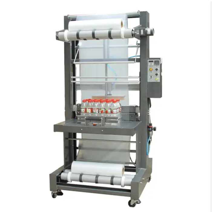 Seal Plastic Film Wrap PVC Packing Tube Heat Sleeve Bottle Labels Cutting Shrink Wrapping Machine