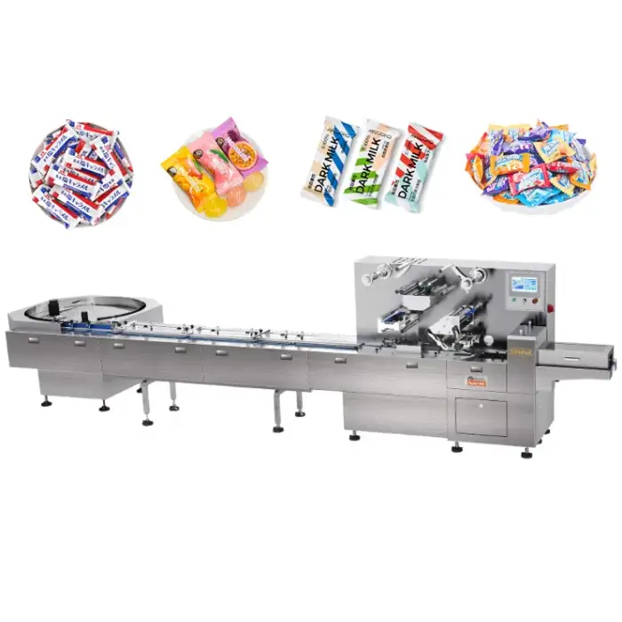 Full service flow food packing  chocolate packaging machine with high speed