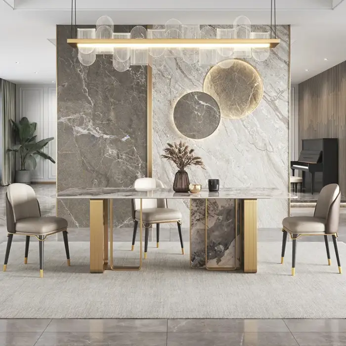 Luxury Granite Dining Table Patagonia Set for Living Room