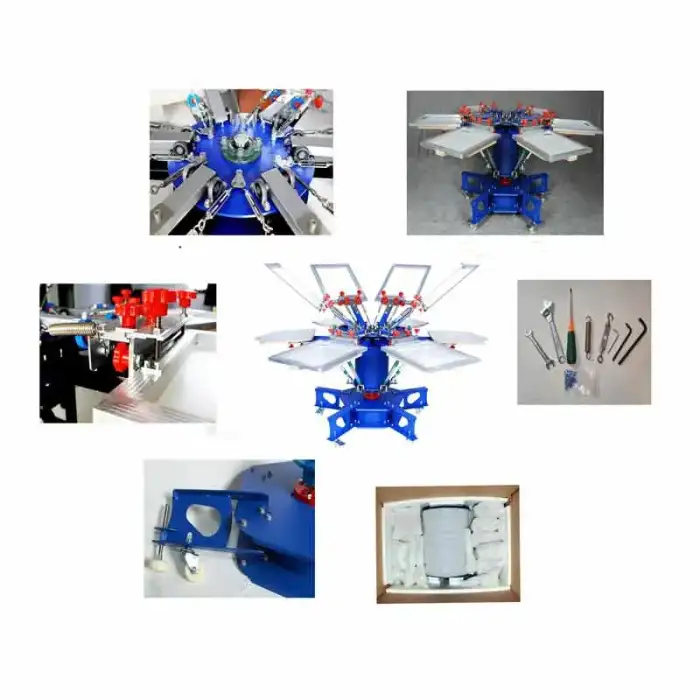 4-Color 4-Station Manual Double Wheel Rotary Screen Printing Machine