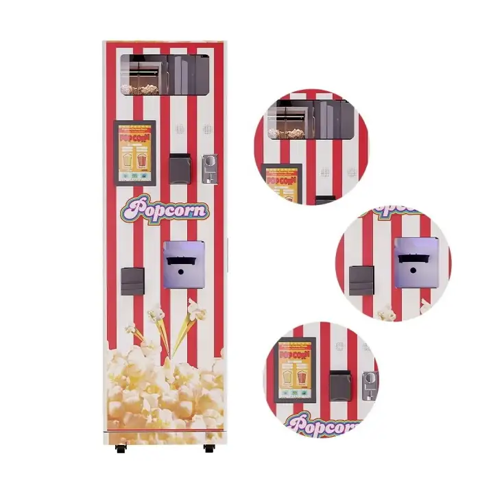 Self-service Popcorn Vending Machine Automatic, Smart Popcorn maker Machine with coin bill acceptor