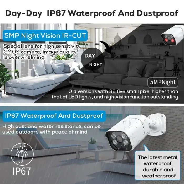 8CH 4K Poe NVR Kit 8MP Outdoor Waterproof Bullet IP Camera Surveillance Kit