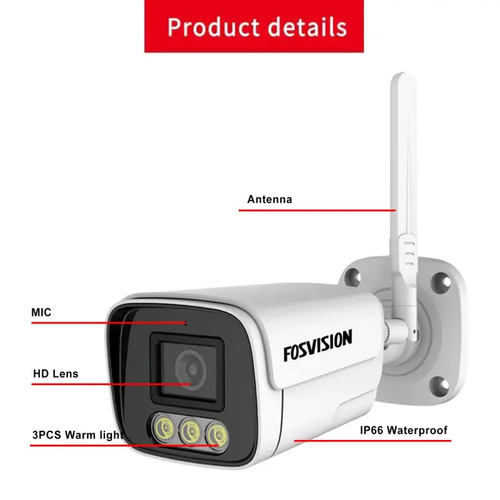 FOSVISION CCTV Camera 8CH 3MP WIFI Camera System full color with Audio Wireless