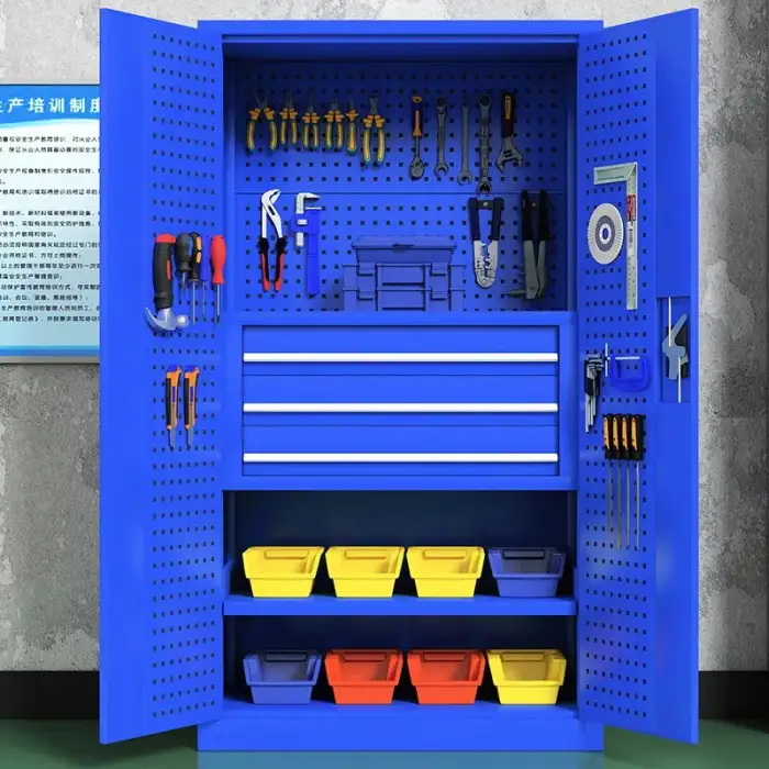 Industrial Steel Workbenches Knocked Down Structure Garage Metal Tool Storage Cabinet