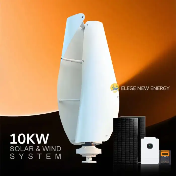 5KW Wind Turbine generator and 5KW Solar Panels Hybrid Power 10KW Free Energy System for home use