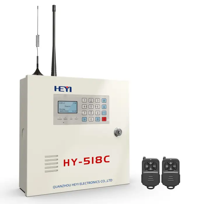 HEYI Wireless Wired Industrial Engineering Alarm Panel with GSM GPRS 2G TCP,IP LAN Network for Home Burglar System