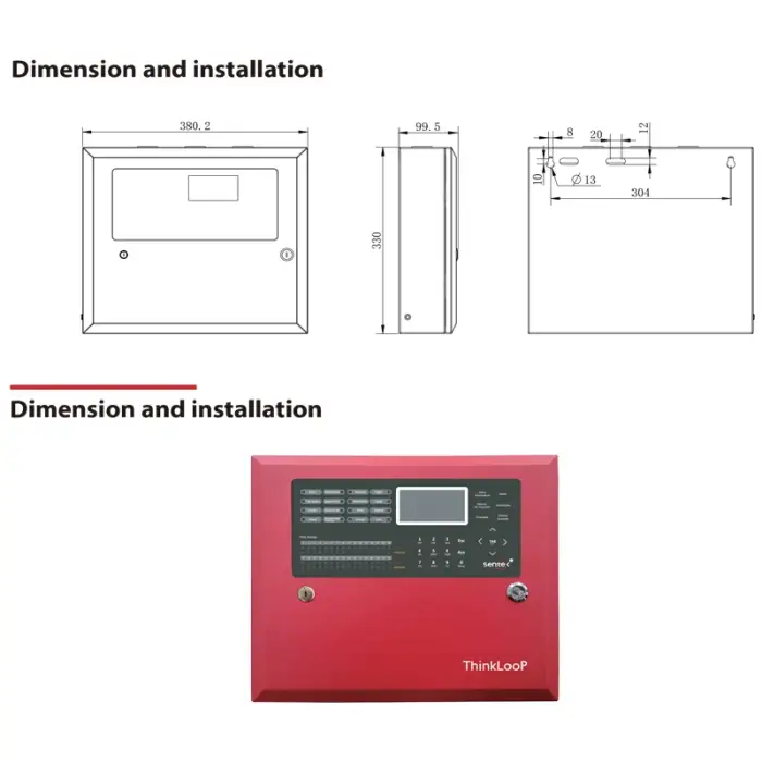 TP1002 series Two-loop intelligent fire alarm control panel