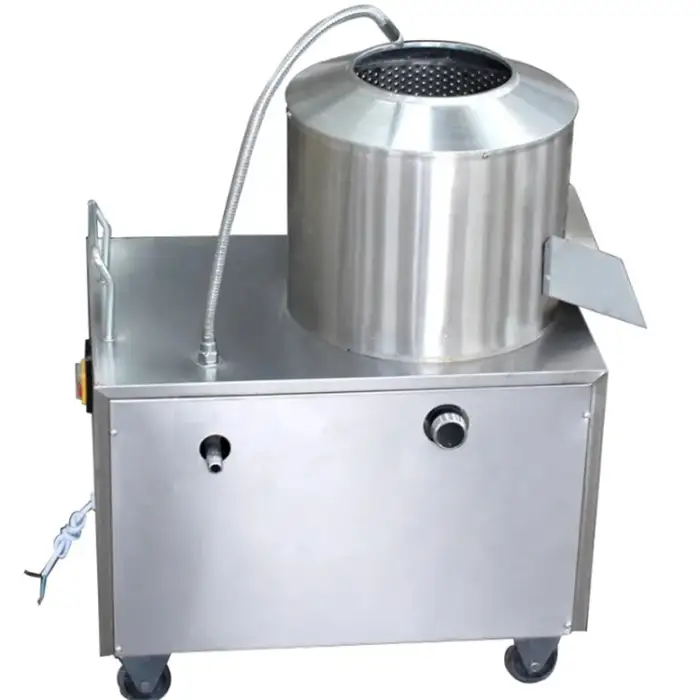 Commercial potato peeler and slicer machine or industrial potato peeling and cutting machine or potato peeling machine