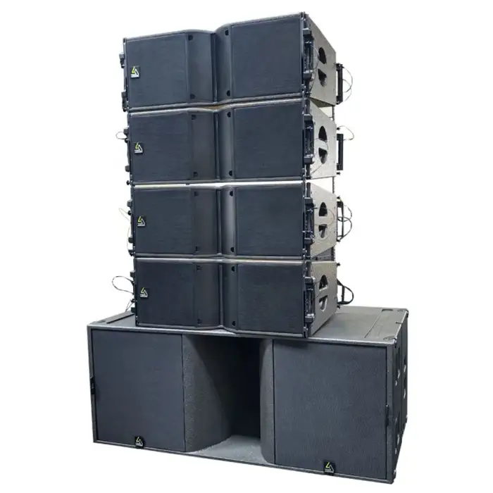 Dual 18 inch subwoofer line array pro sound speakers system power amplifier