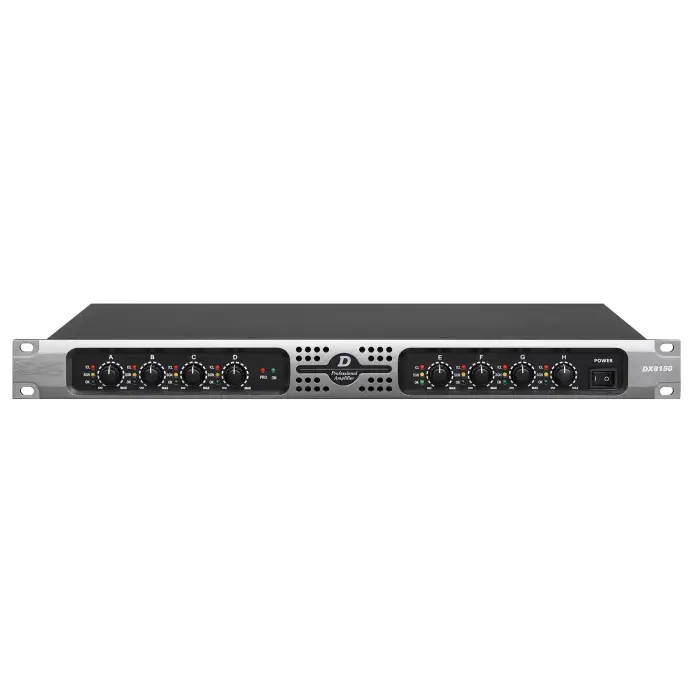 8-Channel 1U Rack Mount Digital Power Amplifier DX8 8*250Watts 4Ohms Sound Equipment, Speakers, Subwoofer Switching Power