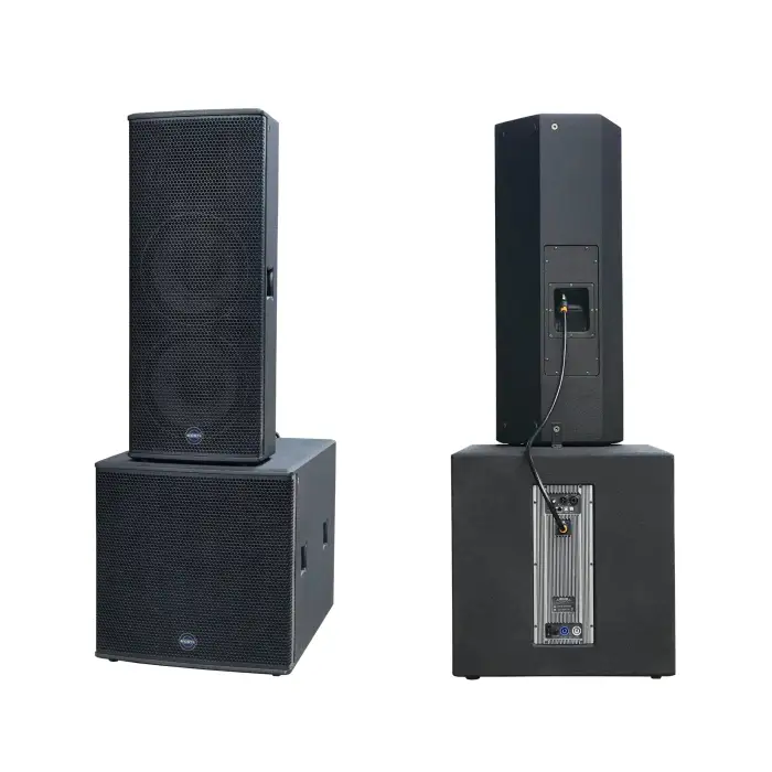 High-End public address system for discos with dsp and sound back