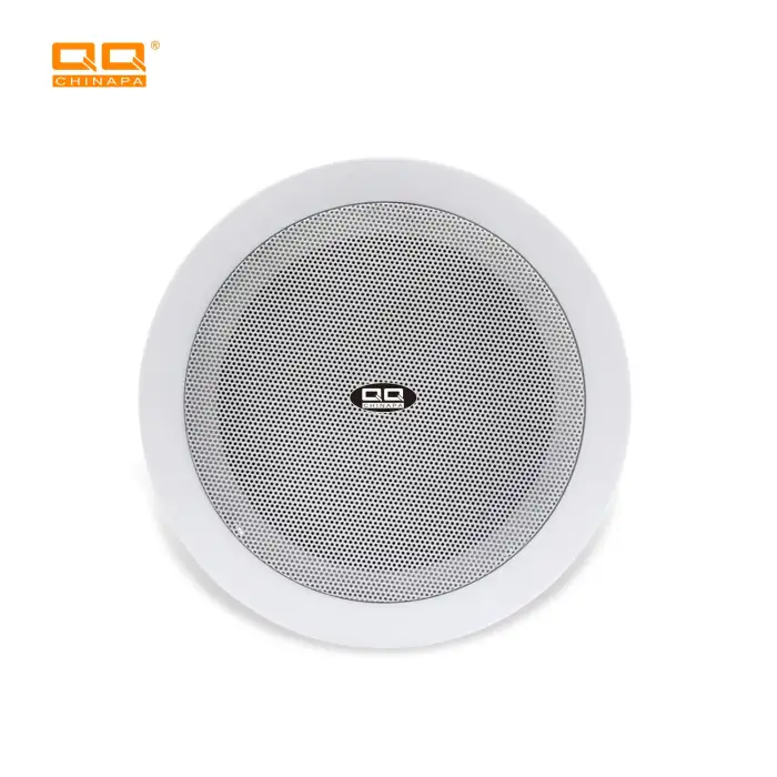 QQPA 100V Bluetooth 4 Zone Pa Amplifiers+5PCS Ceiling Mount Speaker For Shop,Office