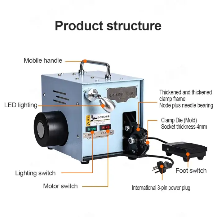 YQ-02A Terminal crimping machine 60W or 220V 50Hz electric cold pressing terminal crimping machine